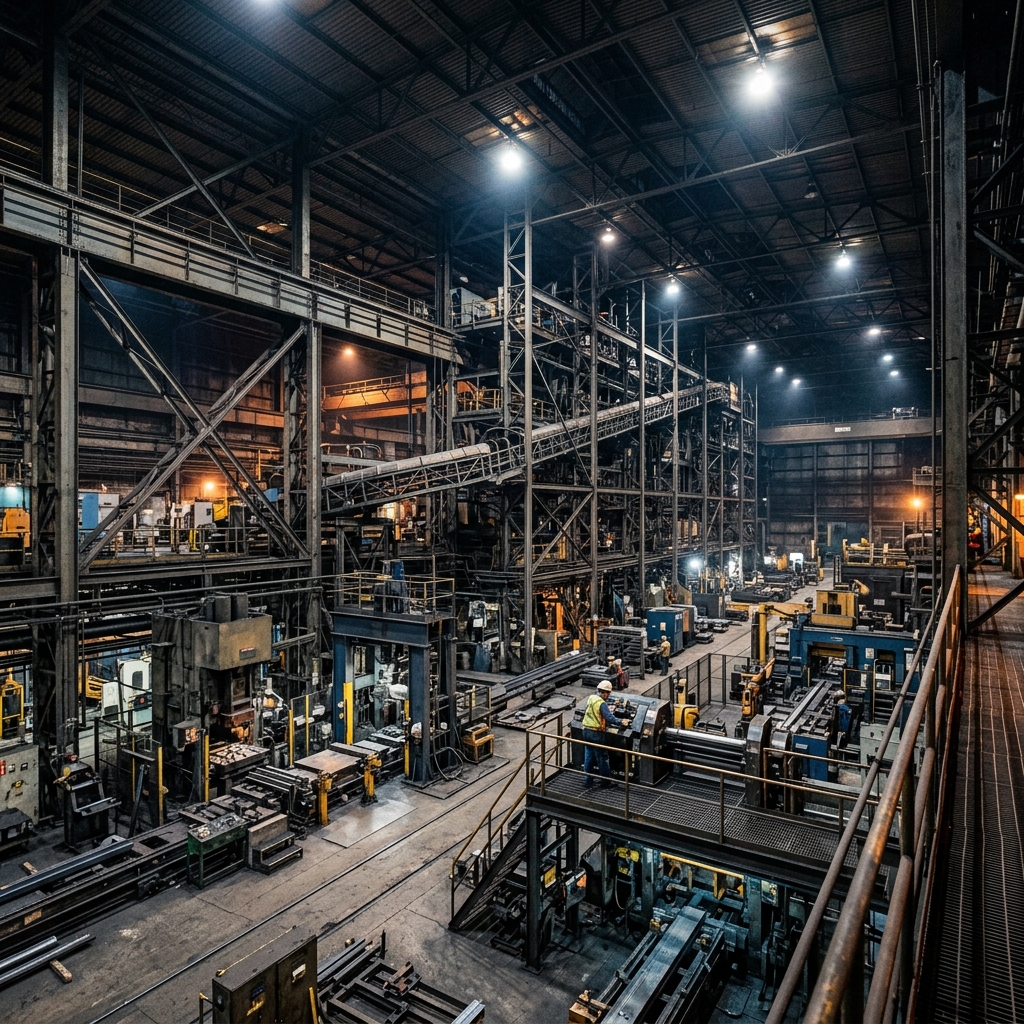 Industrial manufacturing plant interior